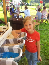 Vloeibare chocolade op de lolly